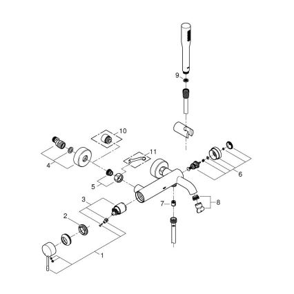 GROHE 33628001 - Комплект за вана със смесител ESSENCE DN 15, полирано хромово покритие