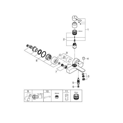 GROHE 33849001 - Смесител за вана LINEARE DN 15, блестящ хром