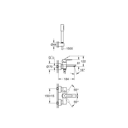 GROHE 33850001 - Смесител за вана LINEARE DN 15, хром с висок гланц