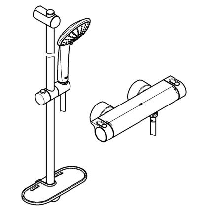 GROHE 34195001 - термостатен смесител GROHTHERM 2000 с комплект EUPHORIA 110, хром