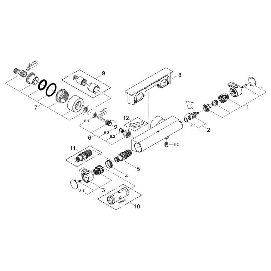 GROHE 34469001 - Термостатичен душ смесител GROHTHERM 2000 DN 15 хром