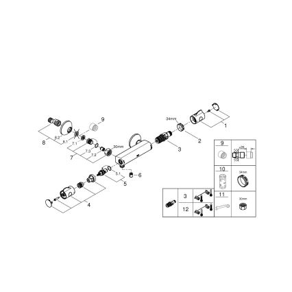 GROHE 34558000 - Термостатен душ смесител GROHTHERM 800 DN 15 с полирано хромово покритие