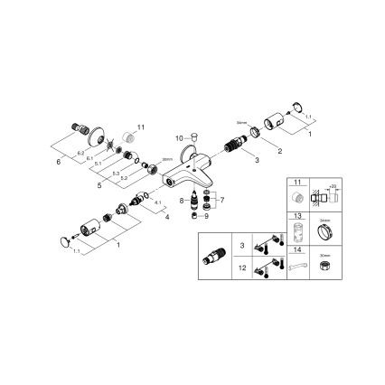 GROHE 345982430 - Термостатен смесител за вана PRECISION START 168 мм, черен