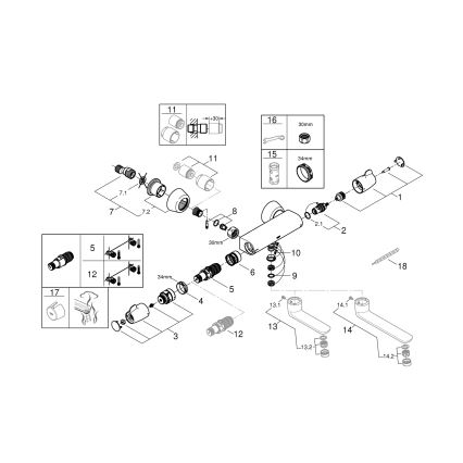 GROHE 34666000 - Термостатен медицински смесител DN 15 лъскав хром