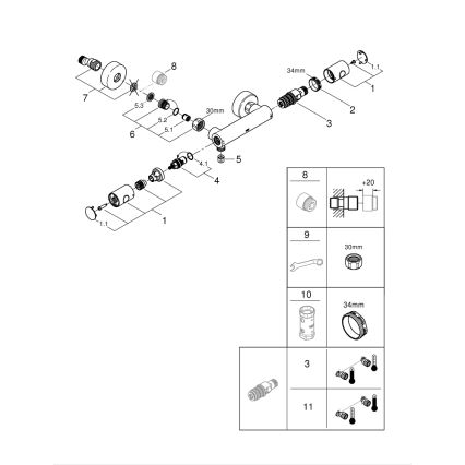GROHE 34773000 - Термостатен смесител за душ PRECISION GET DN 15, лъскав хром