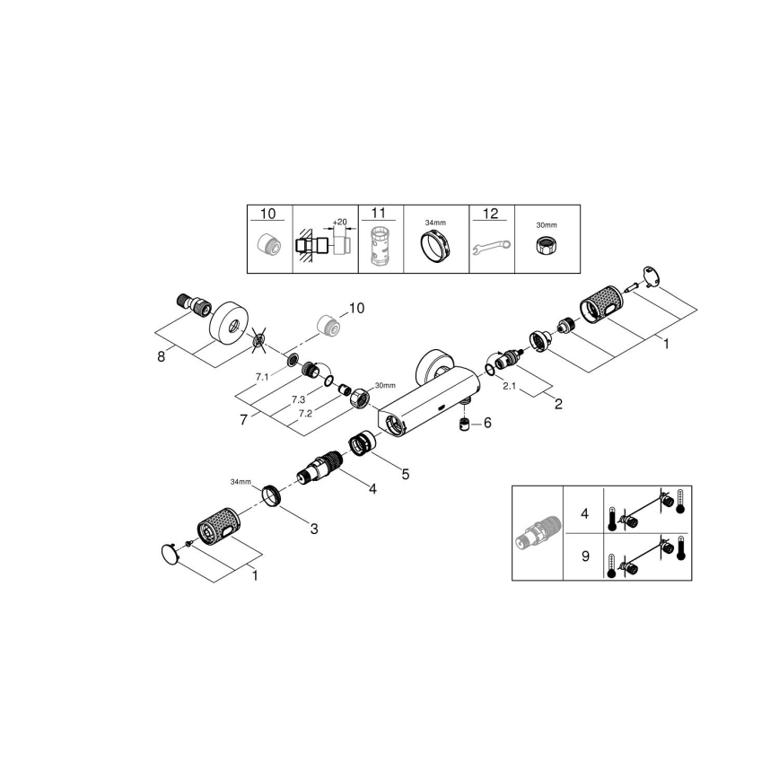 GROHE 34790000 - Термостатен душ смесител PRECISION FEEL DN 15, хром