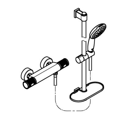 GROHE 34791001 - Термостатна душова система PRECISION FEEL 600 мм хром