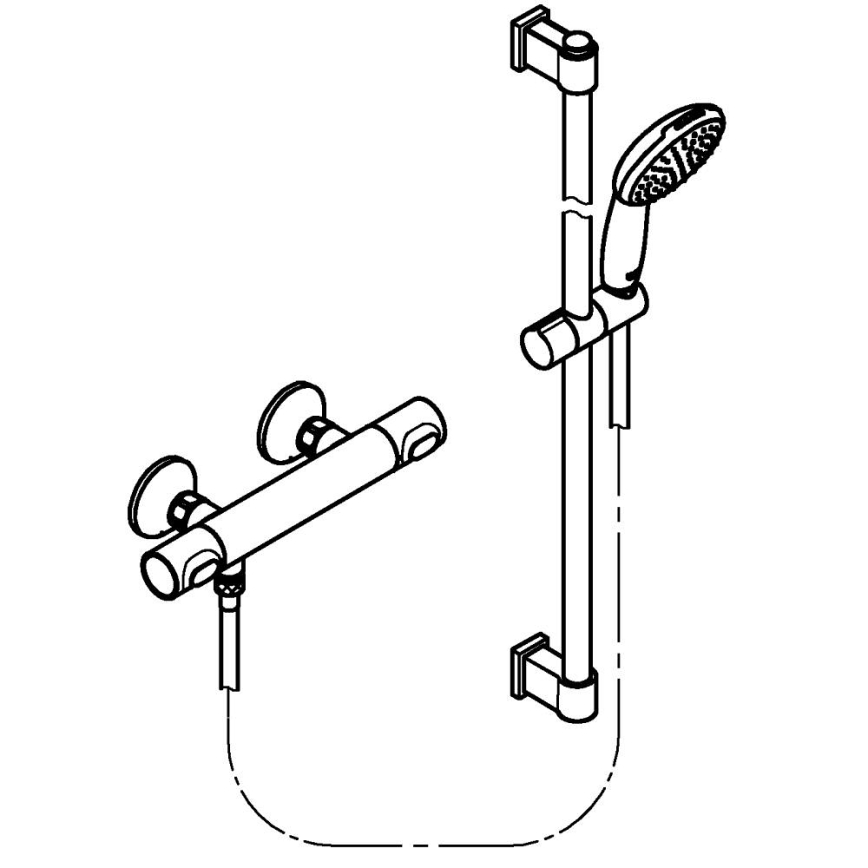 GROHE 34805001 - Комплект за душ с термостатен смесител PRECISION FLOW DN 15, лъскав хром