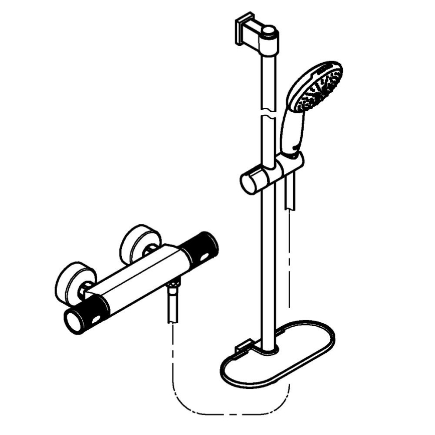 GROHE 34853001 - Комплект за душ с термостатен смесител PRECISION FEEL+ 90 см лъскав хром
