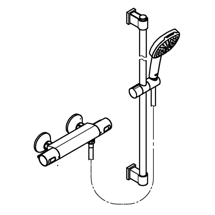 GROHE 34855003 - Душ комплект с термостатен смесител PRECISION TREND 150 мм, полирано хромово покритие