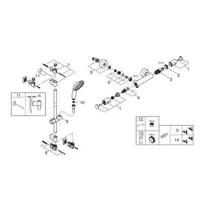 GROHE 34857000 - Душ комплект с термостатен смесител PRECISION GET 12” полирано хромово покритие