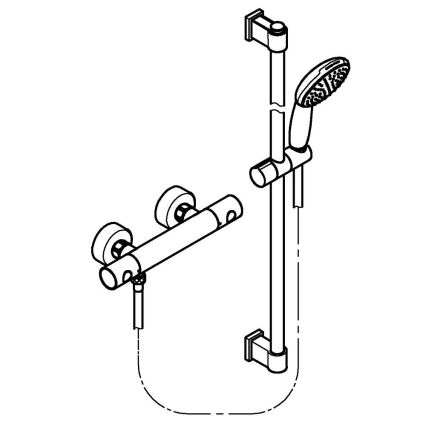 GROHE 34857000 - Душ комплект с термостатен смесител PRECISION GET 12” полирано хромово покритие