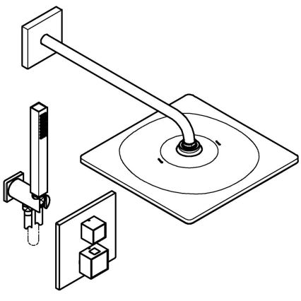 GROHE 34879000 - Вграден комплект за душ PRECISION CUBE 310 × 310 mm хром