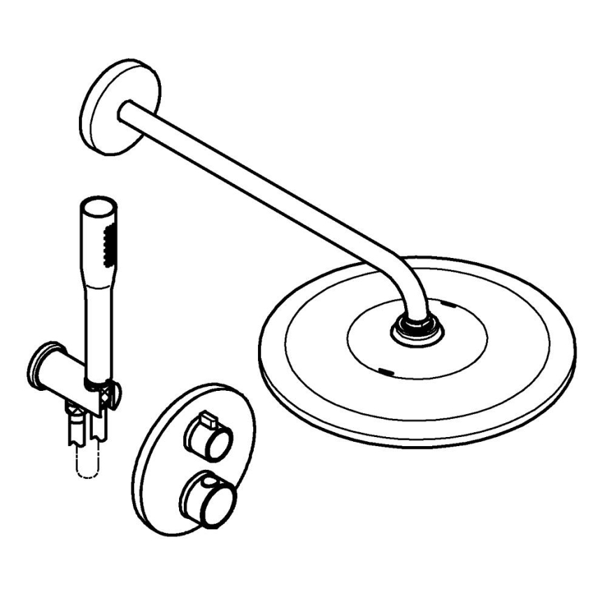 GROHE 34880000 - Вграден статичен душ смесител GROHTHERM SMARTCONTROL, хром
