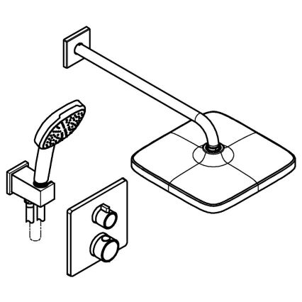 GROHE 348822430 - Душ комплект PRECISION 250 × 250 мм черен