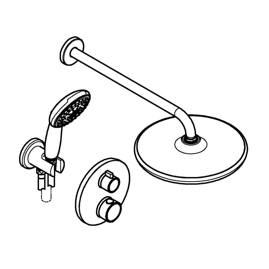 GROHE 348832430 - Комплект за душ VITALIO START 250 мм черен