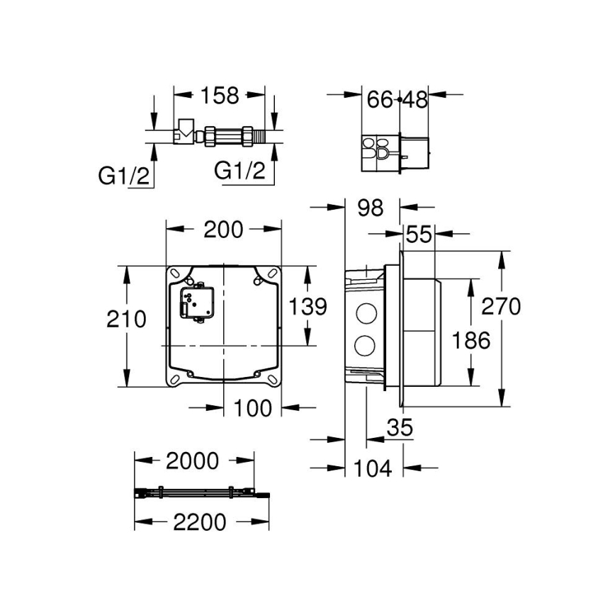 GROHE 36264001 - Комплект за вграден монтаж ESSENSE E, лъскав хром