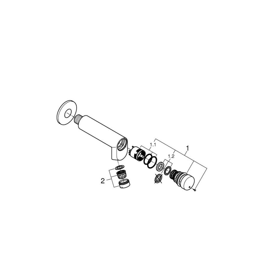 GROHE 36266000 - Самозатварящ се стенен вентил EUROECO COSMOPOLITAN T DN 15 хром