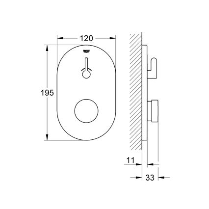 GROHE 36321000 - Самозатваряща се душ батерия EUROSMART COSMOPOLITAN T хром