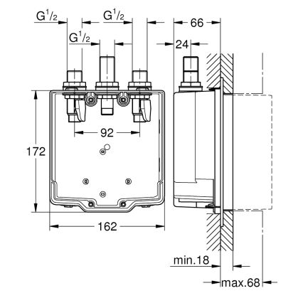 Grohe 36322001 - Вградено монтажно тяло за смесител EUROSMART COSMOPOLITAN T