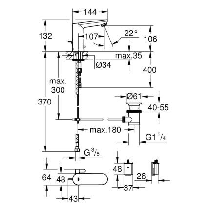 GROHE 36331001 - Смесител за мивка EUROECO 1 14” лъскав хром