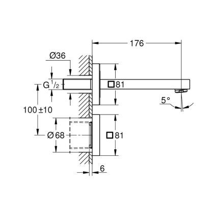 GROHE 36442000 - инфрачервен електронен смесител EUROCUBE E лъскав хром
