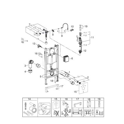 GROHE 36497000 - Модул за тоалетна SOLIDO 1,13 m бял