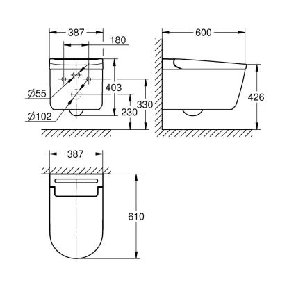 GROHE 36507SH0 - Душ-тоалетна SENSIA 600 × 387 × 403 mm керамика/бяла