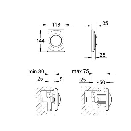 GROHE 37018SH0 - Бутон за управление SURF 116 × 144 mm бял