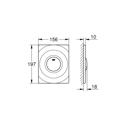 GROHE 37063000 - Контролен бутон SURF 156 × 197 mm блестящ хром