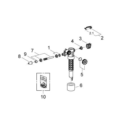 GROHE 37092000 - Попълващ клапан 38” полирано хромово покритие