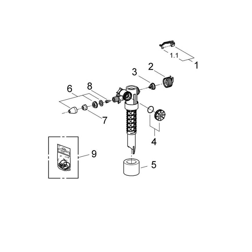 GROHE 37095000 - Вентил за пълнене 38” лъскав хром
