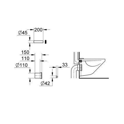 GROHE 37104K00 - Комплект за подаване и отвеждане за тоалетна, черен