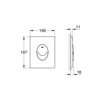 GROHE 38505000 - Панел за смиване SKATE AIR 156 × 197 мм, полирано хромово покритие