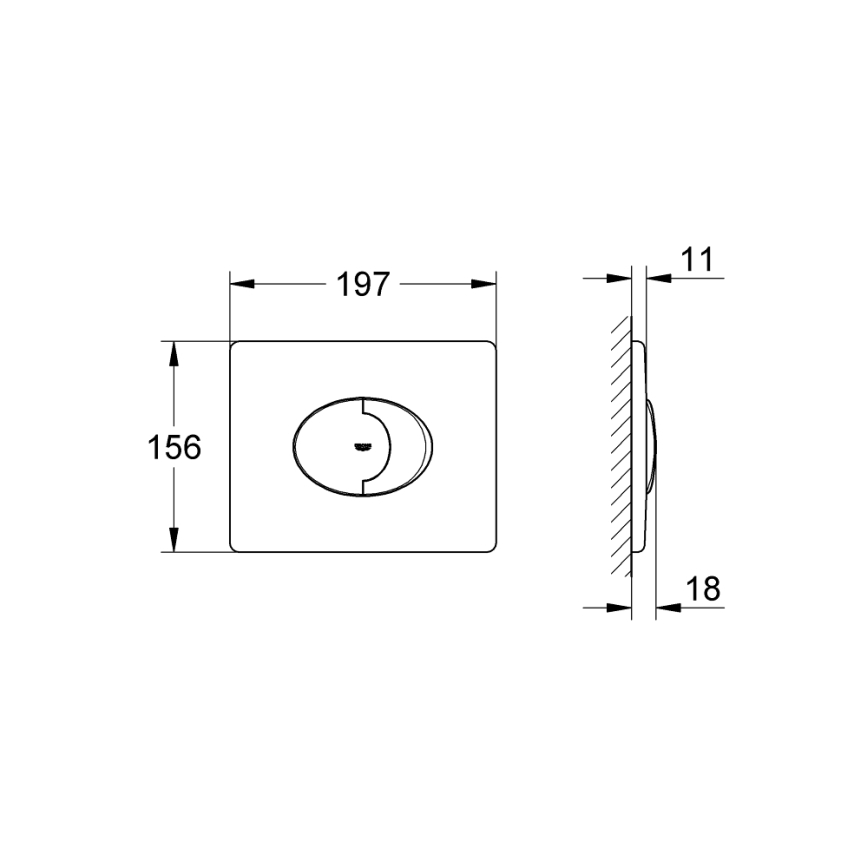 GROHE 38506SH0 - Панел за изплакване SKATE AIR 156 × 197 mm бял