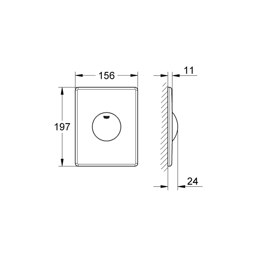GROHE 38573SH0 - Панел за промиване SKATE 156 × 197 mm бял