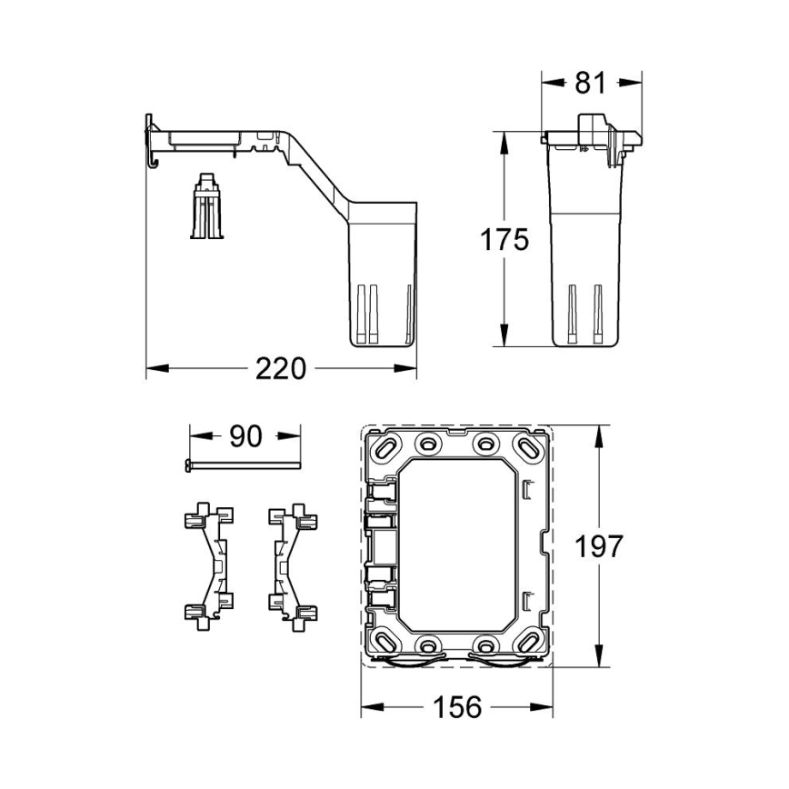 GROHE 38796000 - Комплект за преустройство FRESH 156 × 197 мм