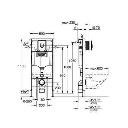 GROHE 38839000 - Комплект 3 в 1 WC RAPID SL 1,13 m