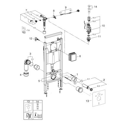 GROHE 38848000 - Модул за WC RAPID SL 1,13 m