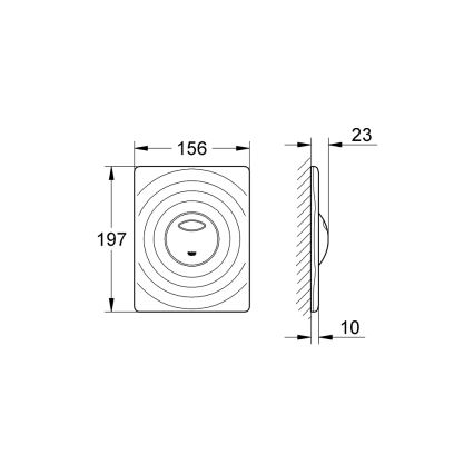 GROHE 38861000 - Панел за управление SURF 156 × 197 mm полирано хромово покритие