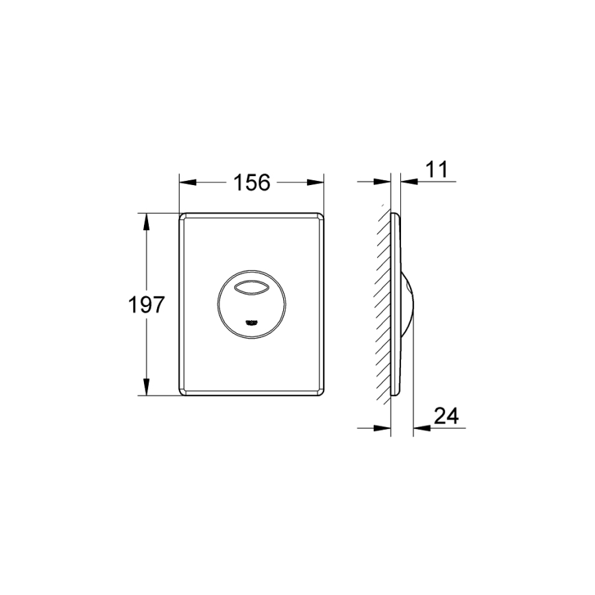 GROHE 38862SH0 - Бутон за управление SKATE 156 × 197 мм бял