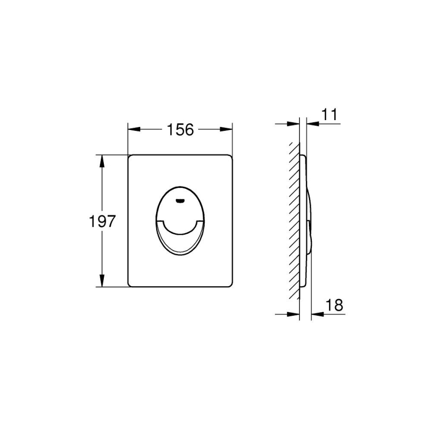 GROHE 38964KF0 - Копче за промиване START 156 × 197 мм фантомно черно