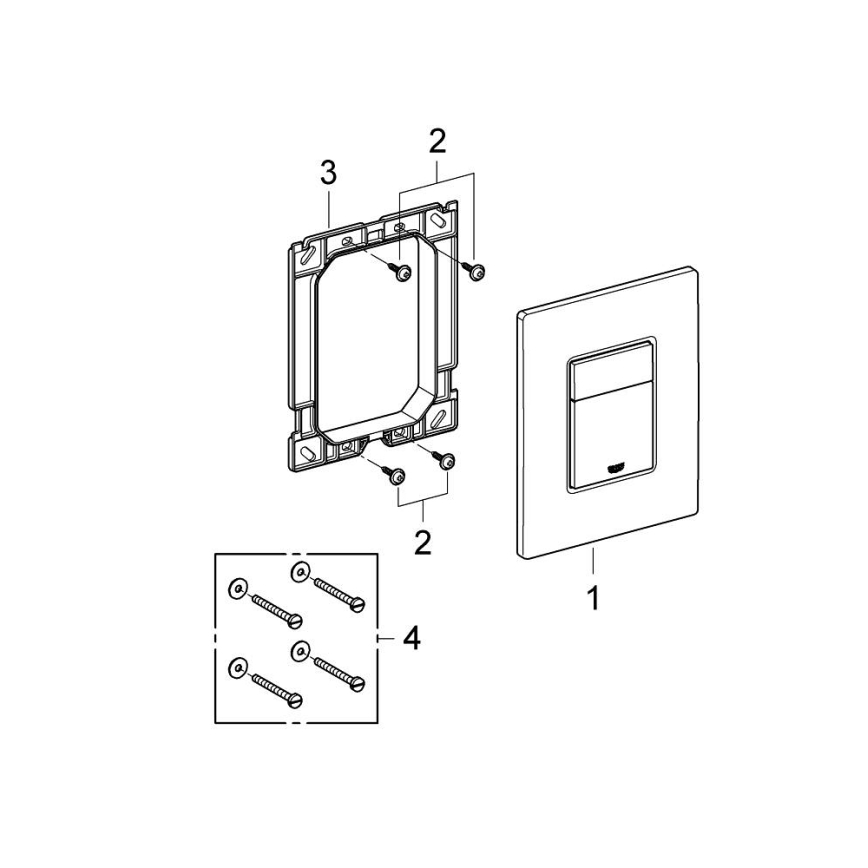 GROHE 38966KV0 - Панел за промиване EVEN 156 × 197 mm черен