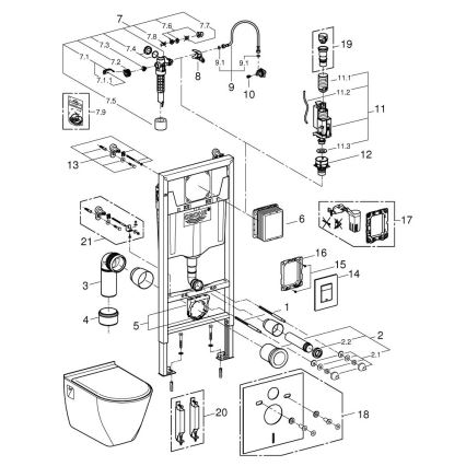 GROHE 39186000 - Комплект за предстенна инсталация SOLIDO 1,13 m, бял