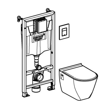 GROHE 39186000 - Комплект за предстенна инсталация SOLIDO 1,13 m, бял