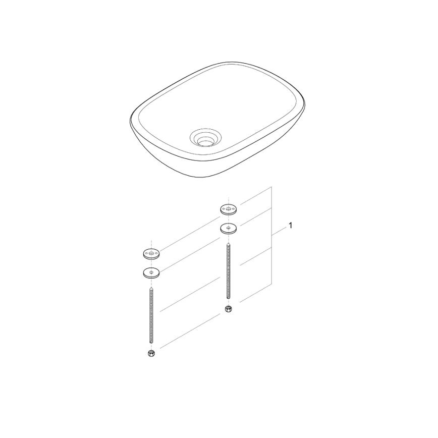 GROHE 39216000 - Умивалник за плот EUROSTYLE 500 × 380 мм, керамика/бял