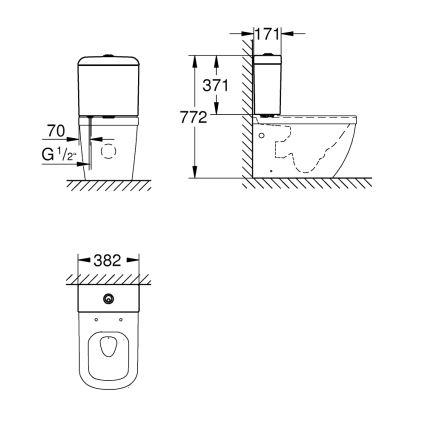 GROHE 39332000 - Тоалетен казан EURO CERAMIC 385 × 170 × 370 mm керамика/бял