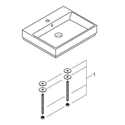 GROHE 3947700H - Мивка CUBE CERAMIC 600 × 490 мм керамична/бяла