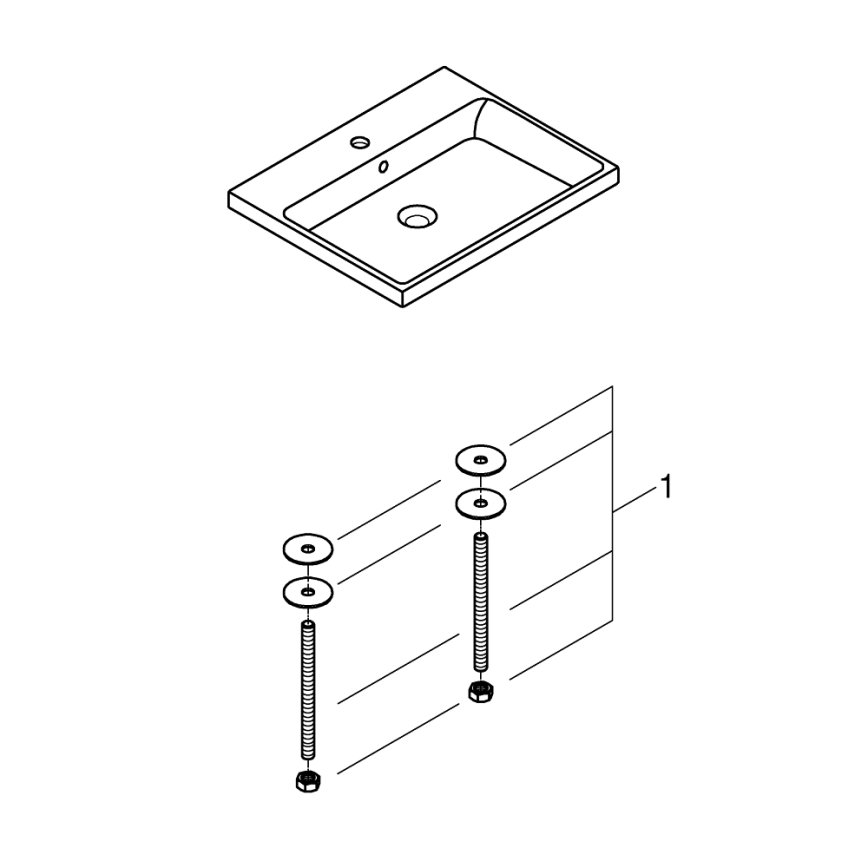 GROHE 3947900H - Умивалник CUBE CERAMIC 600 × 490 mm керамика/бял