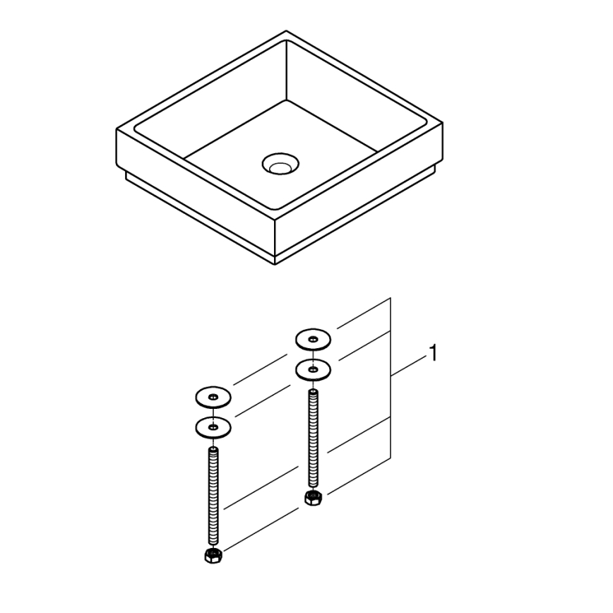 GROHE 3948100H - Умивалник CUBE 500 × 470 мм керамичен/бял